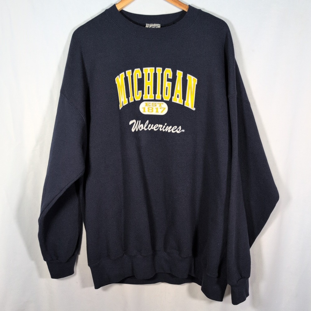 Lee Sport Michigan Wolverines Sweatshirt U Of M Pullover XXL Embroidered Vintage